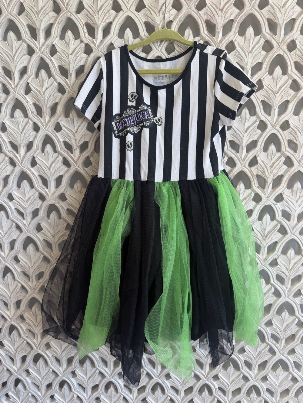 Beetlejuice Girls Tutu Dress Size S Black Green Halloween